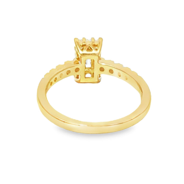 Baguette Diamond Engagement Ring in 14K gold, view 5