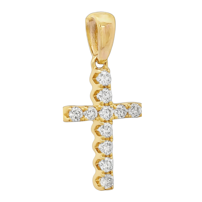 14K Gold Mini Diamond Cross 65967