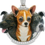 Custom Dog Portrait Diamond Pendant 70897