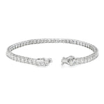 White gold diamond tennis bracelet with secure clasp, sleek and elegant design.