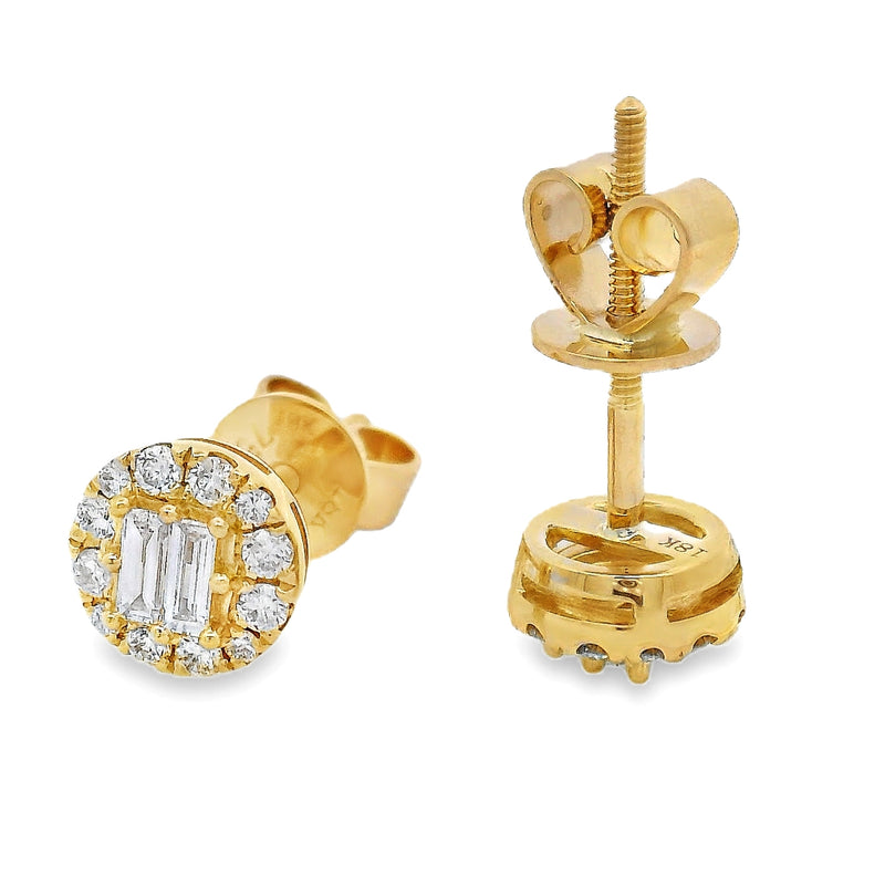 18K Gold Diamond Earrings 67020
