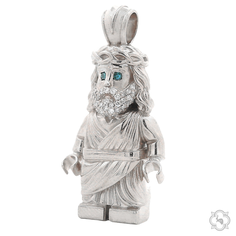 TraxNYC Block Jesus Pendant .925 Silver 70914