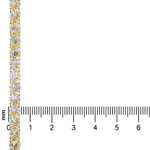 22-inch yellow gold tennis chain with upside down 75 pointer diamonds.