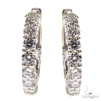 5 Pt Hoop Diamond Earrings (Lab) 68301 - Image 1