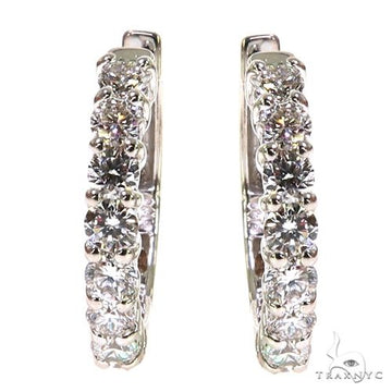 5 Pt Hoop Diamond Earrings (Lab) 68301 - Image 1