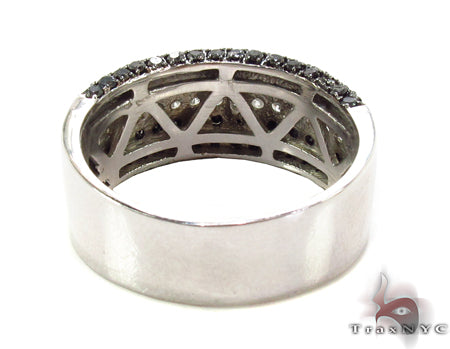 14K Gold 5 Row Black and White Color Diamond Ring, photo 6 of 7