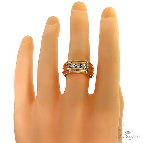 5 Stone Mens Diamond Wedding Band 68639 - Image 6