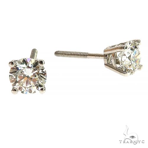 14K Gold 1 Ctw Round-Cut Diamond Studs (Lab), photo 2 of 4