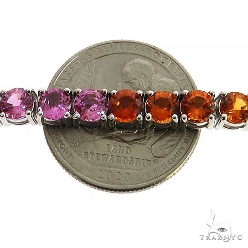 50 Pt Rainbow Sapphire Tennis Bracelet 68276 | TraxNYC