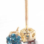 Ocean Blue Flower Earrings 5349 - Image 3