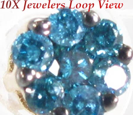 Ocean Blue Flower Earrings 5349 - Image 2