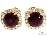 14KY Red Garnet Cluster Stud Earrings 57297