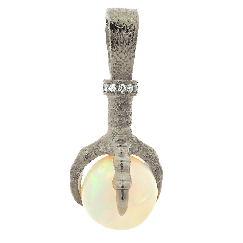 Silver Eagle Claw Opal Pendant, view 6