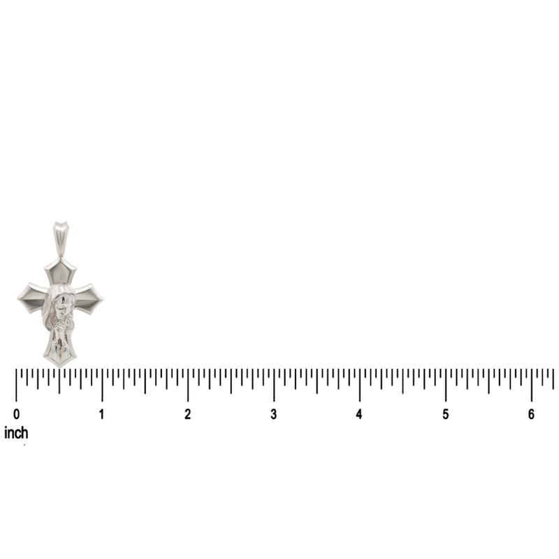 .925 Silver Praying Virgin Mary Cross Pendant 71202