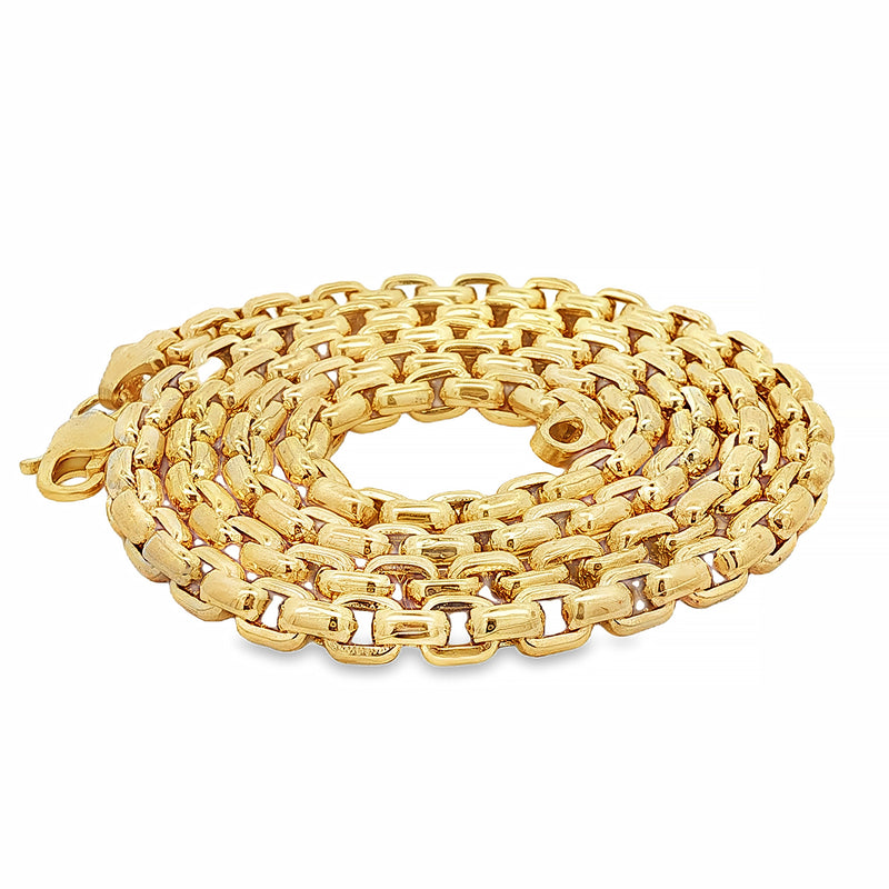 14K Yellow Gold Solid Round Box Link Chain 22.5 Inches 4.5mm 70897