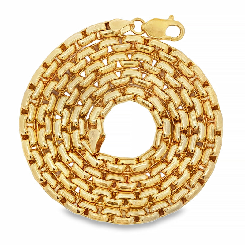 14K Yellow Gold Solid Round Box Link Chain 27 Inches 6.4mm 70895
