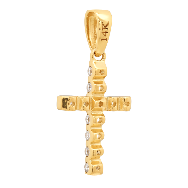 14K Gold Mini Diamond Cross 65967