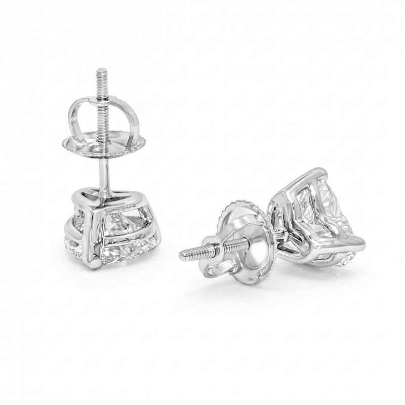 Heart Shape Diamond Stud Earrings 71321