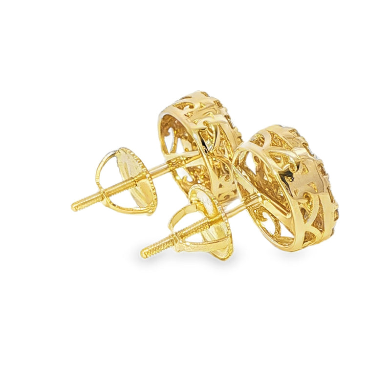 14K Gold Diamond Stud Earrings, view 6