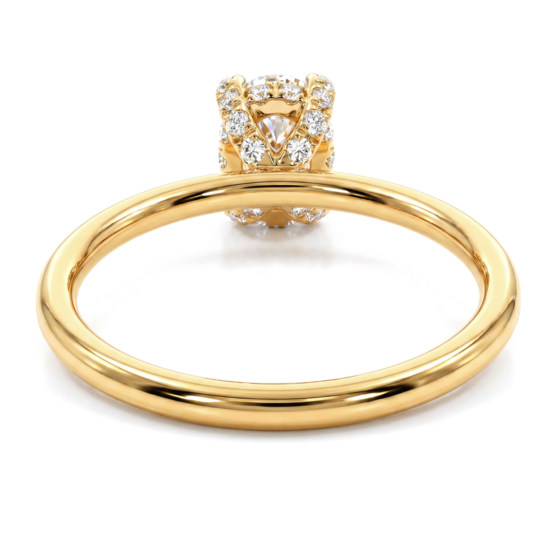 Signature Oval Diamond Engagement Ring in 18K gold, view 7