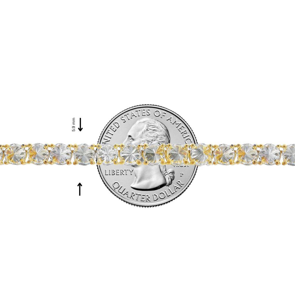 75 Pointer Upside Down Diamond Tennis Chain 70917 | TraxNYC