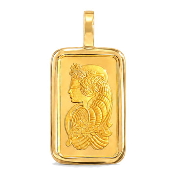 5 Gram 24K Gold Pamp Suisse Bar Pendant 71924 - TRAX1