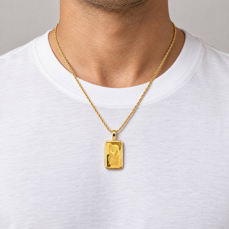 5 Gram 24K Gold Pamp Suisse Bar Pendant 71924 - TRAX11