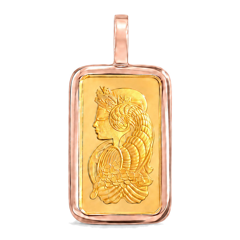 5 Gram 24K Gold Pamp Suisse Bar Pendant 71924 - TRAX2