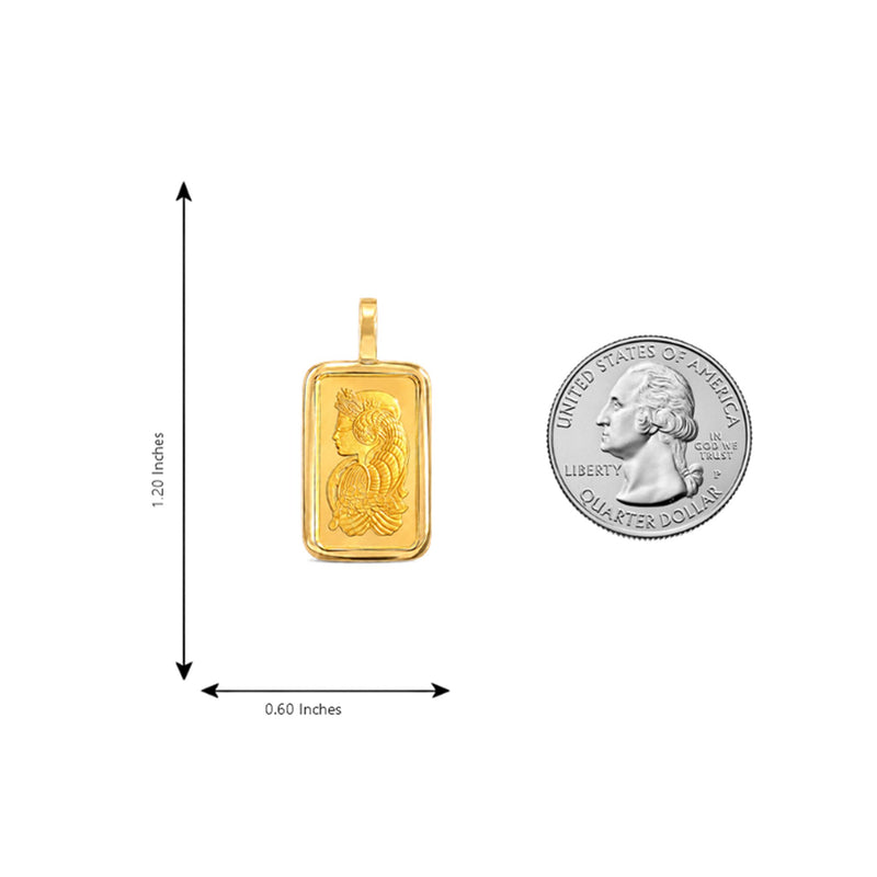 5 Gram 24K Gold Pamp Suisse Bar Pendant 71924 - TRAX7