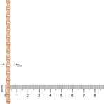 14K rose gold solid round box link chain necklace, 23 inches, 4.5mm thickness.