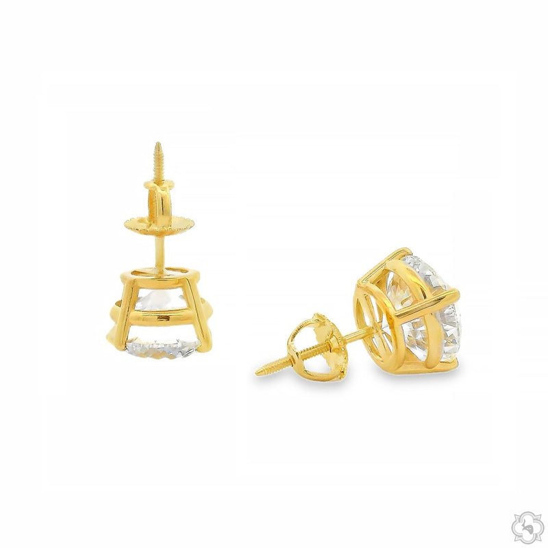 14K Gold 6 Ctw Portuguese-Cut Lab-Grown Diamond Studs, photo 5 of 9