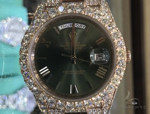 60th Anniversary 40mm 18K Rose Gold Full Diamond Rolex Watch 63900 - Image 1