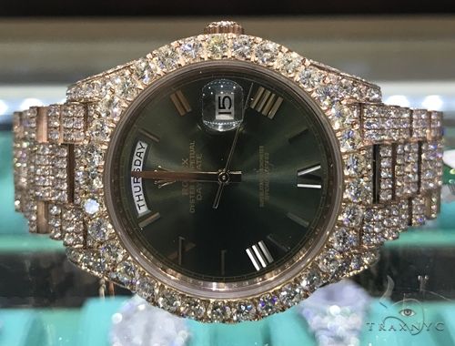 60th Anniversary 40mm 18K Rose Gold Full Diamond Rolex Watch 63900 - Image 2
