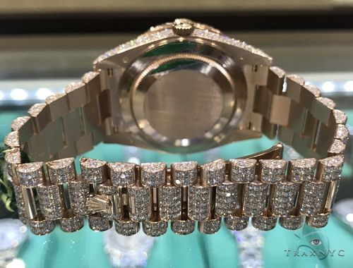 60th Anniversary 40mm 18K Rose Gold Full Diamond Rolex Watch 63900 - Image 4