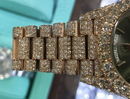 60th Anniversary 40mm 18K Rose Gold Full Diamond Rolex Watch 63900 - Image 5