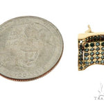 14K Yellow Gold Blue Diamonds Small Single Square Earring 61482 - Image 4 [FILE:61482_image_04_cc30e971.jpg]