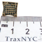 14K Yellow Gold Blue Diamonds Small Single Square Earring 61482 - Image 5 [FILE:61482_image_05_62724fd7.jpg]