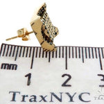 14K Yellow Gold Blue Diamonds Small Single Square Earring 61482 - Image 6 [FILE:61482_image_06_9c06ace5.jpg]