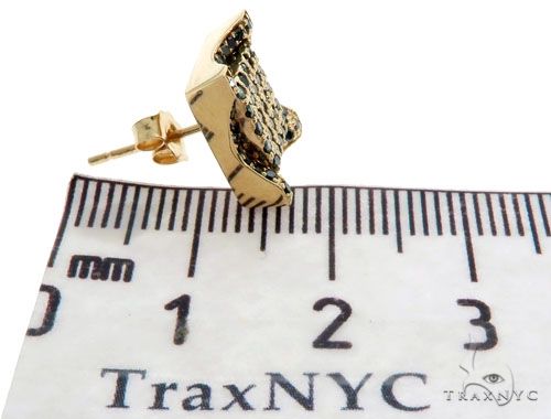 14K Yellow Gold Blue Diamonds Small Single Square Earring 61482 - Image 6 [FILE:61482_image_06_9c06ace5.jpg]