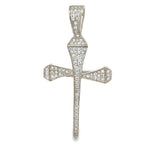 10K Gold Micro Pave Diamond Small Nail Cross Pendant 63616