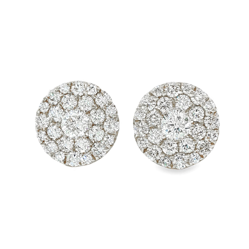 14K Gold Diamond Stud Earrings 64175