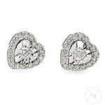 14K Gold Heart Shape Stud Earrings 64532