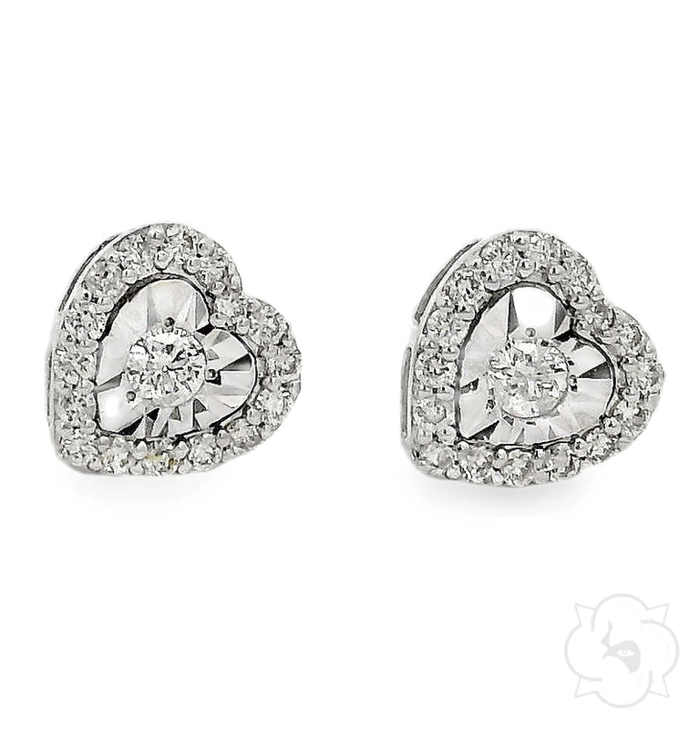 14K Gold Heart Shape Stud Earrings 64532