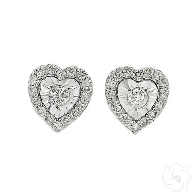 14K Gold Heart Shape Stud Earrings 64532