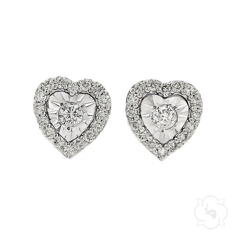14K Gold Heart Shape Stud Earrings 64532