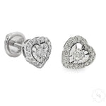 14K Gold Heart Shape Stud Earrings 64532