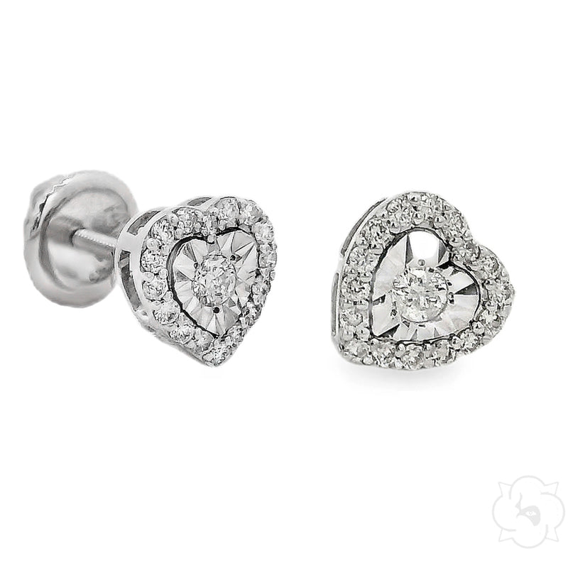 14K Gold Heart Shape Stud Earrings 64532