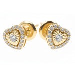 14K Gold Heart Shape Stud Earrings 64532