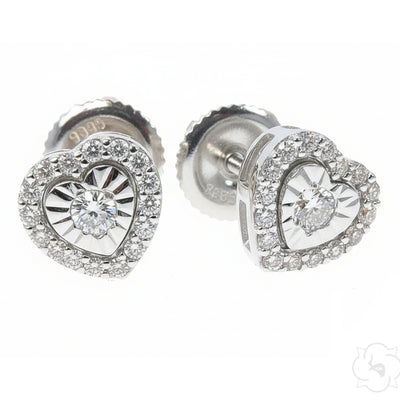 14K Gold Heart Shape Stud Earrings 64532