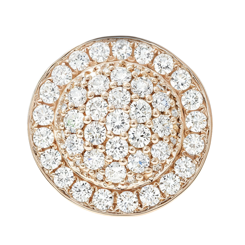 14k Rose Gold Diamond Dome Men's Ring 65085